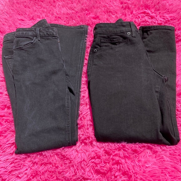 Two pair lot of Old Navy black jeans, one boot cut and one straight, size 4 - Picture 7 of 7